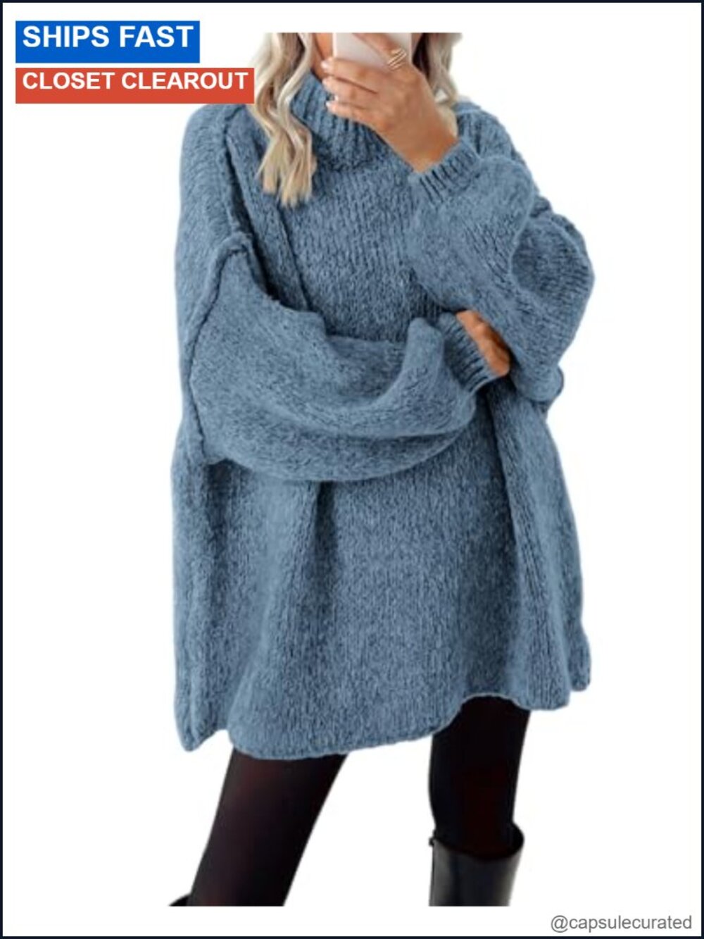 Oversized Cable Knit Mock Neck Long Sleeve Pullover Sweater